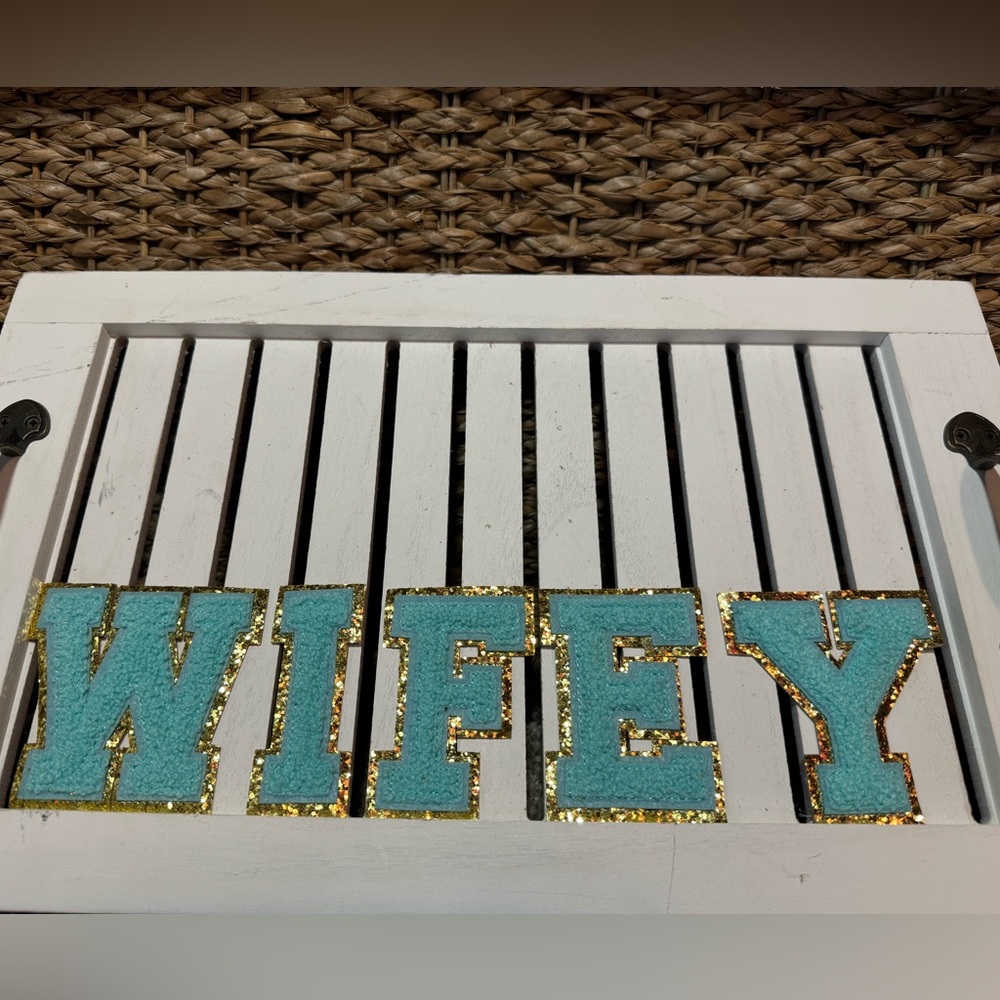 WIFEY - chenille iron on letters